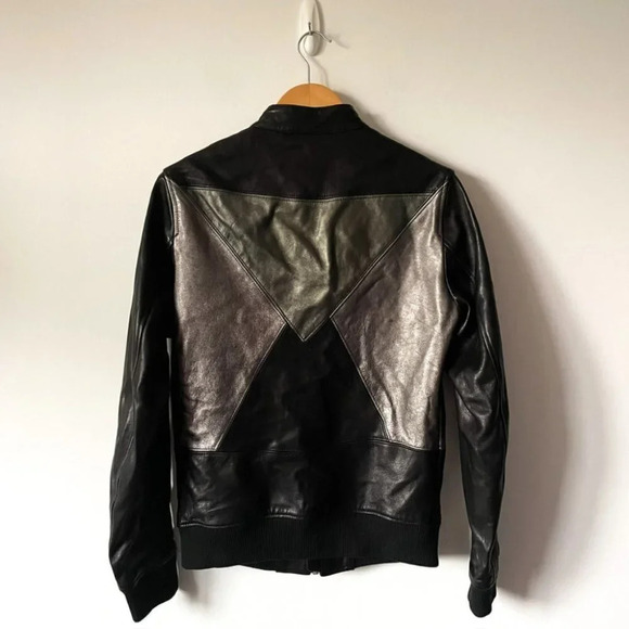Diesel  Black Gold Men's Litriang 100% Lamb Leather Jacket Metallic Sz 46/Medium - Picture 6 of 8